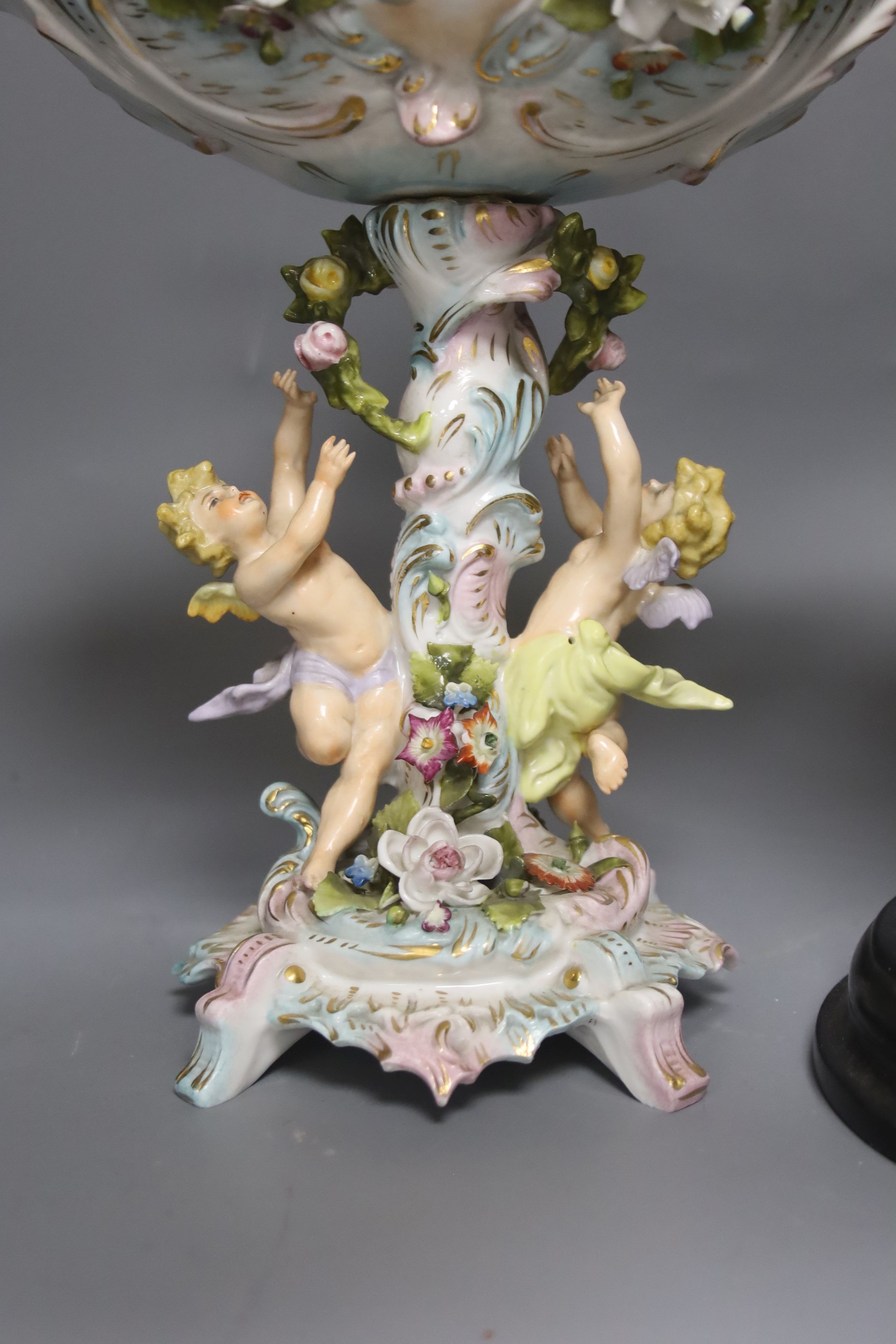A Martinware style bird and a French centrepiece